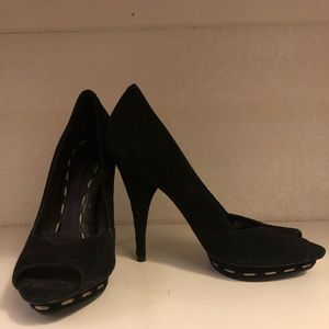 BCBG Black Suede Stilettos